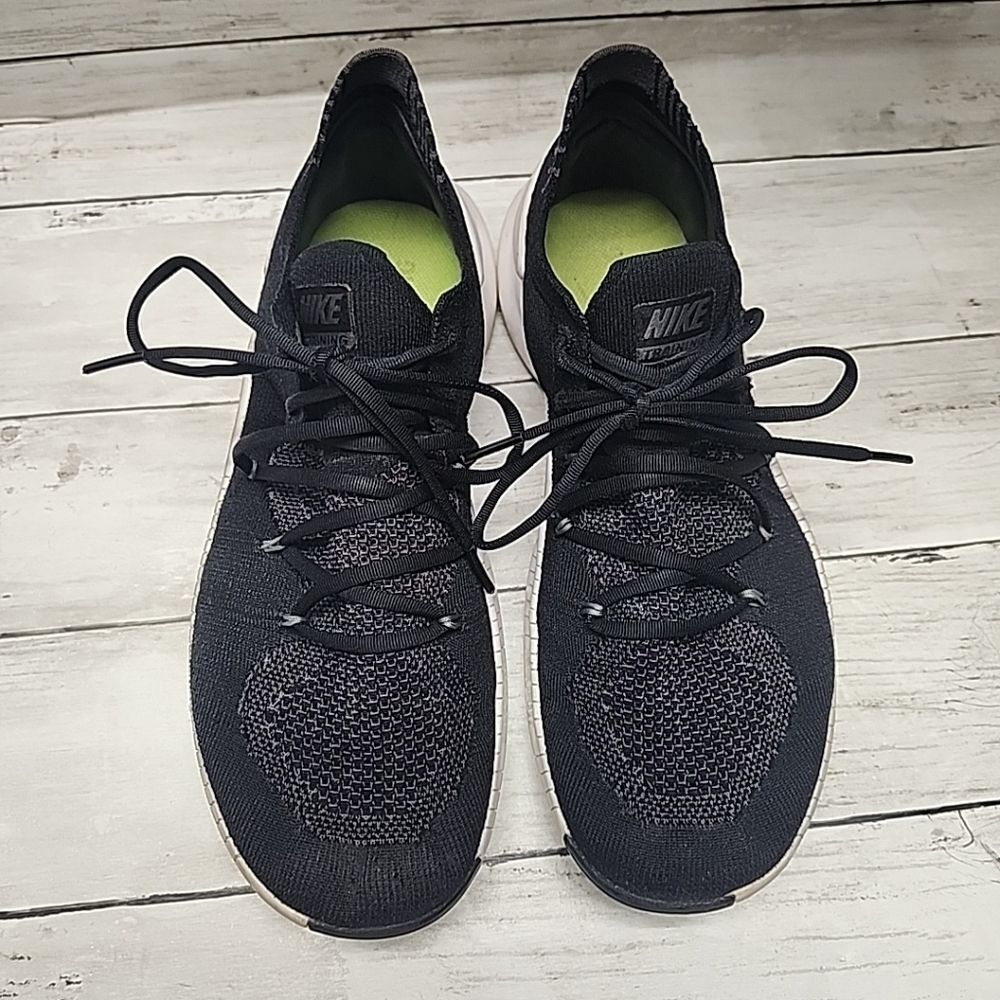 Nike Free TR Flyknit Training Shoes Black/White Sole Women's Size US 9.5